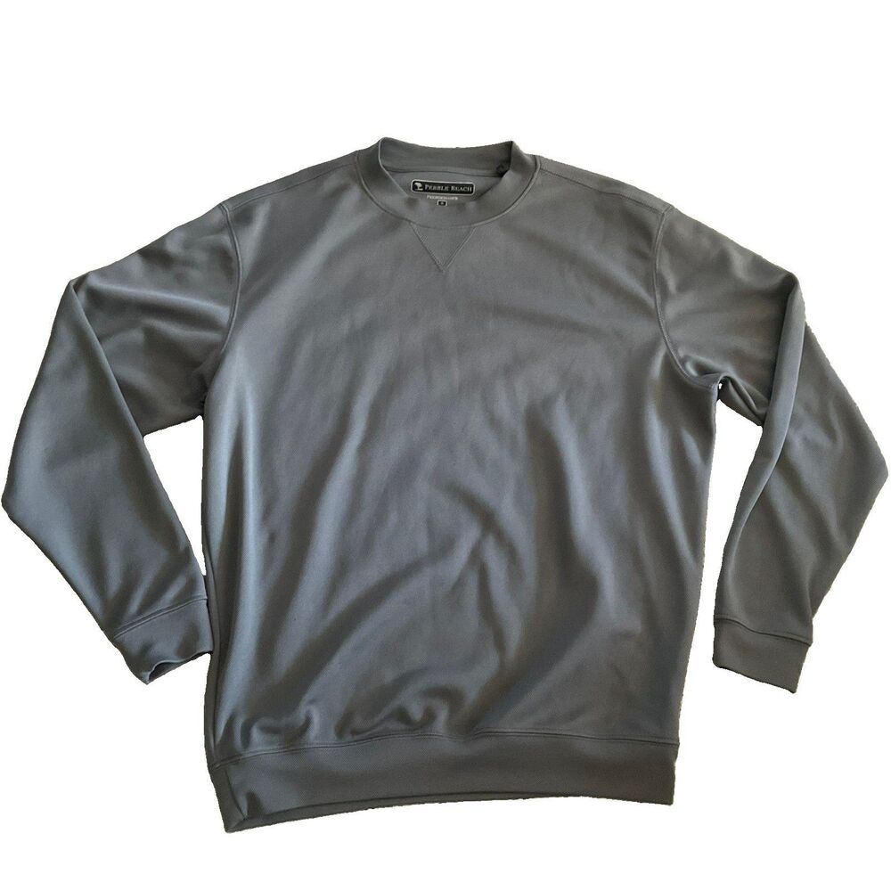 Pebble Beach Sweatshirt Crewneck Men’s Long Sleeve Pullover Gray Small